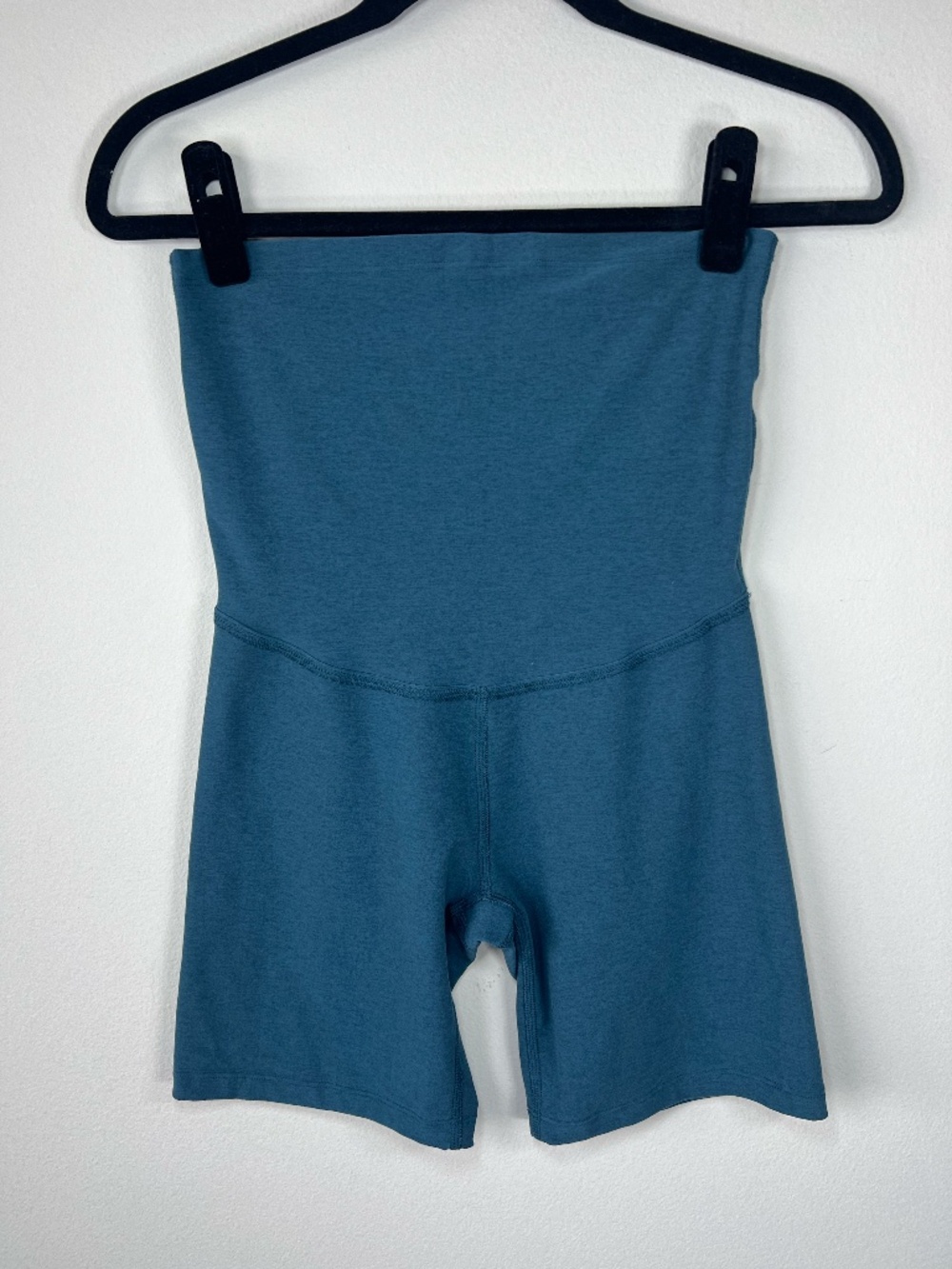Beyond Yoga Beyond The Bump Spacedye Biker Shorts Dark Teal Stretch Supportive M